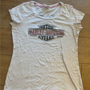 Harley-Davidson Pink and White Tee
